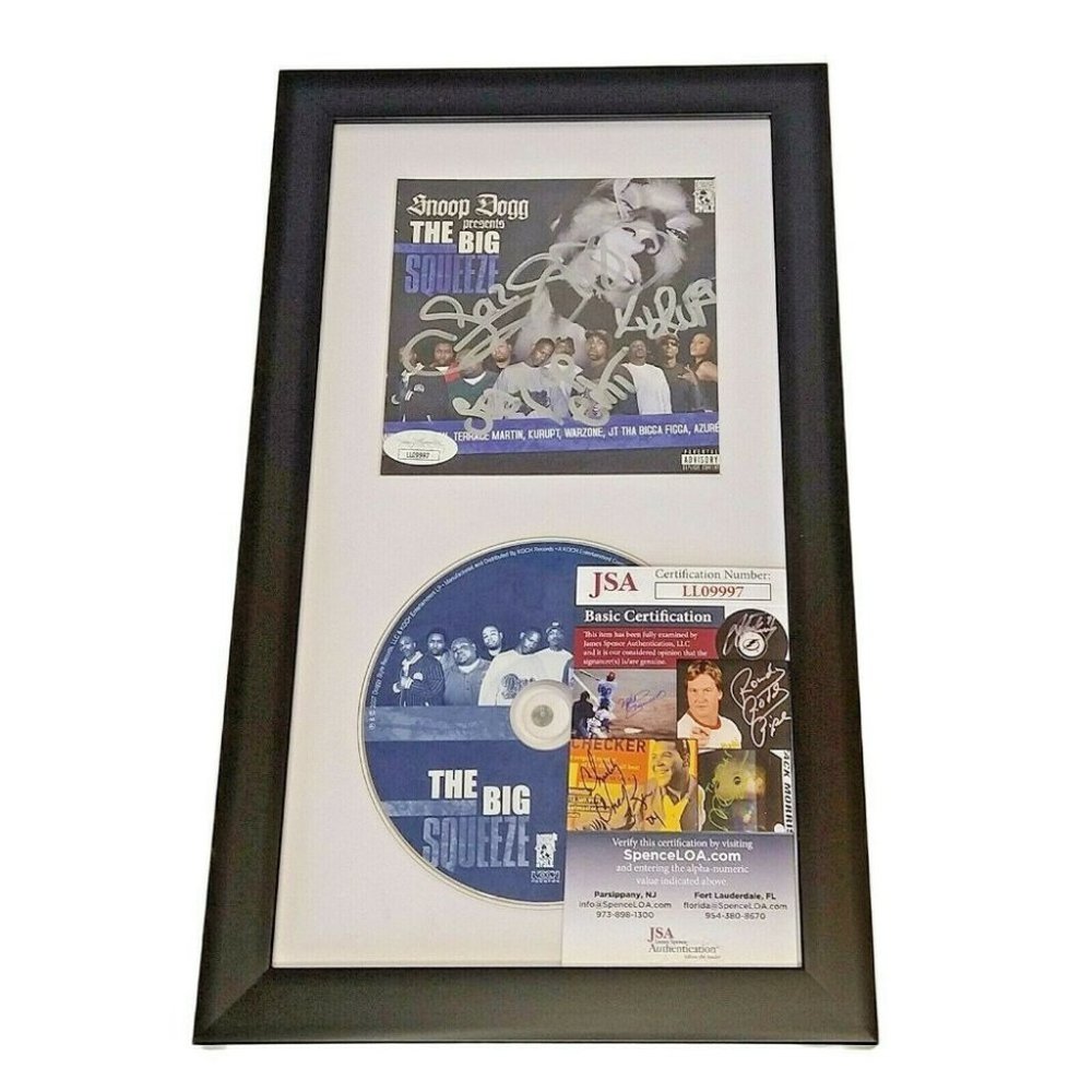 Snoop Dogg, MC Eiht, Kurupt, Daz Signed The Big Squeeze CD Framed JSA Autograph